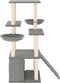 vidaXL - Kattenmeubel - met - sisal - krabpalen - 133 - cm - lichtgrijs