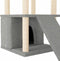 vidaXL - Kattenmeubel - met - sisal - krabpalen - 133 - cm - lichtgrijs