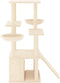 vidaXL - Kattenmeubel - met - sisal - krabpalen - 133 - cm - crèmekleurig