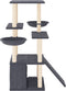 vidaXL - Kattenmeubel - met - sisal - krabpalen - 133 - cm - donkergrijs