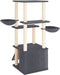 vidaXL - Kattenmeubel - met - sisal - krabpalen - 133 - cm - donkergrijs