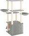 vidaXL - Kattenmeubel - met - sisal - krabpalen - 133 - cm - lichtgrijs