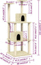 vidaXL - Kattenmeubel - met - sisal - krabpalen - 141 - cm - crèmekleurig