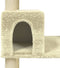 vidaXL - Kattenmeubel - met - sisal - krabpalen - 141 - cm - crèmekleurig