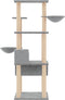 vidaXL - Kattenmeubel - met - sisal - krabpalen - 141 - cm - lichtgrijs