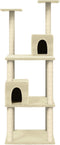 vidaXL - Kattenmeubel - met - sisal - krabpalen - 141 - cm - crèmekleurig