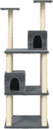 vidaXL - Kattenmeubel - met - sisal - krabpalen - 141 - cm - donkergrijs