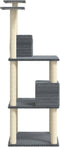 vidaXL - Kattenmeubel - met - sisal - krabpalen - 141 - cm - donkergrijs