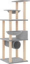 vidaXL - Kattenmeubel - met - sisal - krabpalen - 141 - cm - lichtgrijs