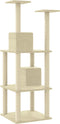 vidaXL - Kattenmeubel - met - sisal - krabpalen - 141 - cm - crèmekleurig