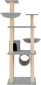 vidaXL - Kattenmeubel - met - sisal - krabpalen - 141 - cm - lichtgrijs