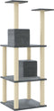 vidaXL - Kattenmeubel - met - sisal - krabpalen - 141 - cm - donkergrijs