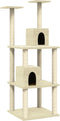 vidaXL - Kattenmeubel - met - sisal - krabpalen - 141 - cm - crèmekleurig