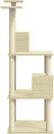 vidaXL - Kattenmeubel - met - sisal - krabpalen - 141 - cm - crèmekleurig