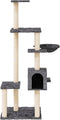 vidaXL - Kattenmeubel - met - sisal - krabpalen - 142 - cm - donkergrijs