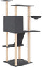 vidaXL - Kattenmeubel - met - sisal - krabpalen - 143 - cm - donkergrijs