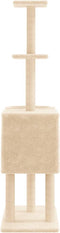 vidaXL - Kattenmeubel - met - sisal - krabpalen - 145 - cm - crèmekleurig