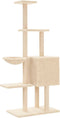 vidaXL - Kattenmeubel - met - sisal - krabpalen - 145 - cm - crèmekleurig