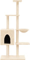 vidaXL - Kattenmeubel - met - sisal - krabpalen - 145 - cm - crèmekleurig