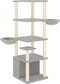 vidaXL - Kattenmeubel - met - sisal - krabpalen - 147 - cm - lichtgrijs