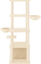 vidaXL - Kattenmeubel - met - sisal - krabpalen - 147 - cm - crèmekleurig