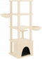 vidaXL - Kattenmeubel - met - sisal - krabpalen - 147 - cm - crèmekleurig