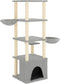 vidaXL - Kattenmeubel - met - sisal - krabpalen - 147 - cm - lichtgrijs