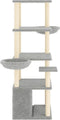 vidaXL - Kattenmeubel - met - sisal - krabpalen - 147 - cm - lichtgrijs