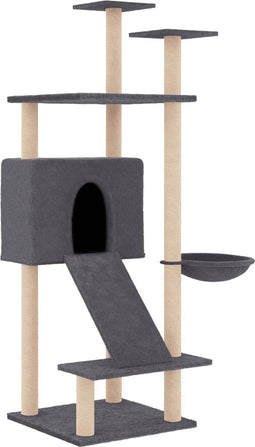 vidaXL - Kattenmeubel - met - sisal - krabpalen - 153 - cm - donkergrijs