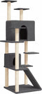 vidaXL - Kattenmeubel - met - sisal - krabpalen - 153 - cm - donkergrijs
