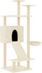 vidaXL - Kattenmeubel - met - sisal - krabpalen - 153 - cm - crèmekleurig