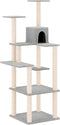 vidaXL - Kattenmeubel - met - sisal - krabpalen - 153 - cm - lichtgrijs