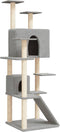 vidaXL - Kattenmeubel - met - sisal - krabpalen - 153 - cm - lichtgrijs