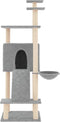 vidaXL - Kattenmeubel - met - sisal - krabpalen - 153 - cm - lichtgrijs