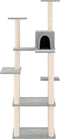 vidaXL - Kattenmeubel - met - sisal - krabpalen - 153 - cm - lichtgrijs