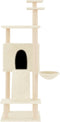 vidaXL - Kattenmeubel - met - sisal - krabpalen - 153 - cm - crèmekleurig