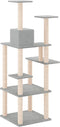 vidaXL - Kattenmeubel - met - sisal - krabpalen - 153 - cm - lichtgrijs