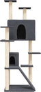 vidaXL - Kattenmeubel - met - sisal - krabpalen - 153 - cm - donkergrijs