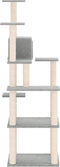 vidaXL - Kattenmeubel - met - sisal - krabpalen - 153 - cm - lichtgrijs