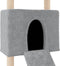 vidaXL - Kattenmeubel - met - sisal - krabpalen - 153 - cm - lichtgrijs