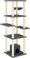 vidaXL - Kattenmeubel - met - sisal - krabpalen - 154 - cm - donkergrijs