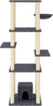 vidaXL - Kattenmeubel - met - sisal - krabpalen - 154 - cm - donkergrijs