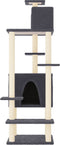 vidaXL - Kattenmeubel - met - sisal - krabpalen - 154 - cm - donkergrijs