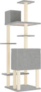 vidaXL - Kattenmeubel - met - sisal - krabpalen - 154 - cm - lichtgrijs