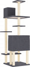 vidaXL - Kattenmeubel - met - sisal - krabpalen - 154 - cm - donkergrijs