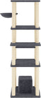 vidaXL - Kattenmeubel - met - sisal - krabpalen - 154 - cm - donkergrijs