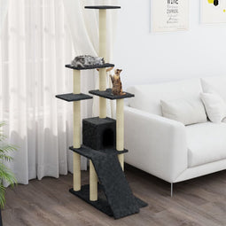 vidaXL - Kattenmeubel - met - sisal - krabpalen - 155 - cm - donkergrijs