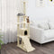 vidaXL - Kattenmeubel - met - sisal - krabpalen - 155 - cm - crèmekleurig