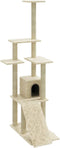 vidaXL - Kattenmeubel - met - sisal - krabpalen - 155 - cm - crèmekleurig