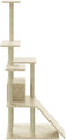 vidaXL - Kattenmeubel - met - sisal - krabpalen - 155 - cm - crèmekleurig